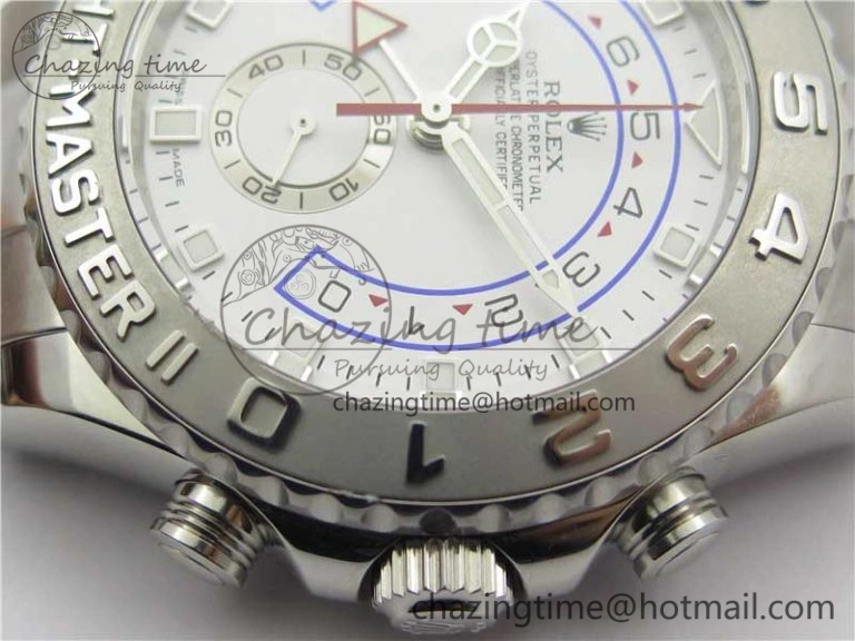 YachtMaster II 116689 SS JF 1:1 Best Edition White Dial Ceramic Bezel on SS Bracelet A7750 V2