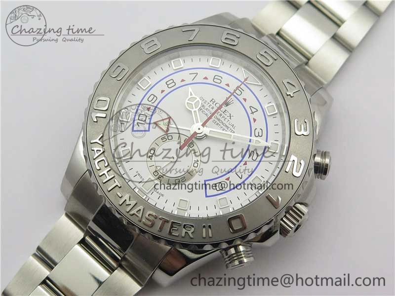 YachtMaster II 116689 SS JF 1:1 Best Edition White Dial Ceramic Bezel on SS Bracelet A7750 V2