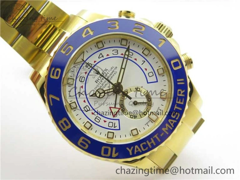 YachtMaster II 2017 baselworld 116688 YG Blue Ceramic JF 1:1 Best Edition on YG Bracelet A7750