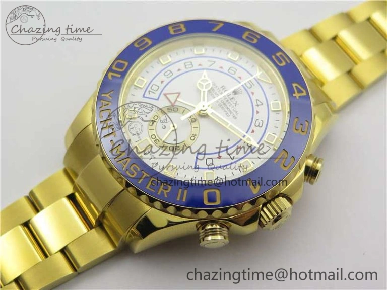 YachtMaster II 2017 baselworld 116688 YG Blue Ceramic JF 1:1 Best Edition on YG Bracelet A7750